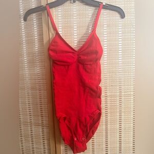 Red One-Piece shapewear . Light compression.